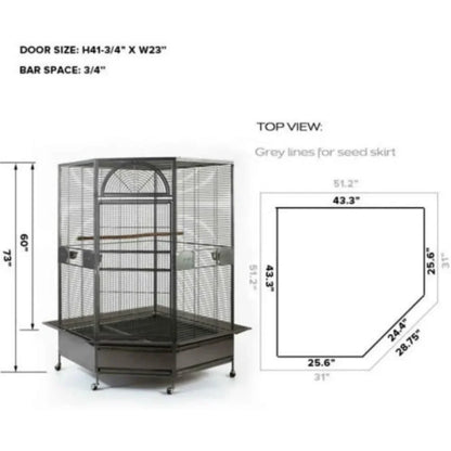 Parrot Escape Jumbo Corner Bird Cage