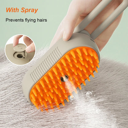 Cat Steam Brush Steamy Dog Brush 3 in 1 Electric