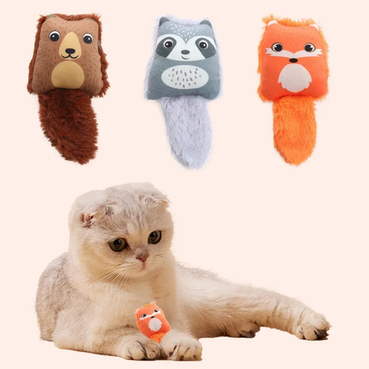Cartoon fox shaped cat toy