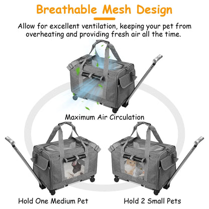 Pet Carrier with Wheels Airline Approved