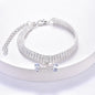 Adjustable Pet Necklace Cat Dog Collar with Diamond Zircon Bone Pendant