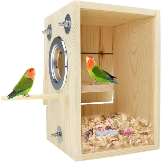 Wooden Acrylic Transparent Breeding Bird Box