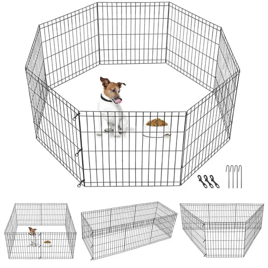 24" Tall 8 Panels Metal Dog Playpen