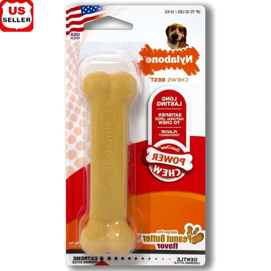 Durable Nylon Toy Chew Bone Peanut Butter Flavor