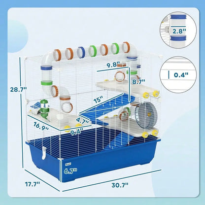 4 Tier Rat Cage with Tunnel Tube System