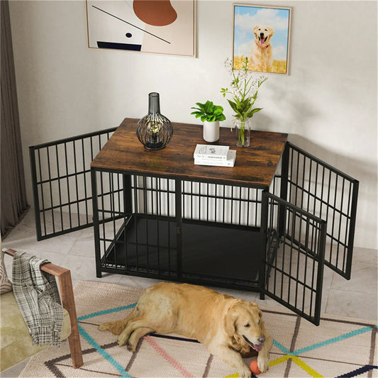 Large Wooden Dog Crate Indoor Furniture