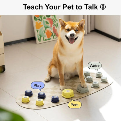 Dog Talking Button Set with Mat- 12 Pack
