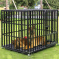 Heavy Duty Dog Crate with 4 Lockable Wheels 3 Doors