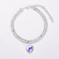 Adjustable Pet Necklace Cat Dog Collar with Diamond Zircon Bone Pendant