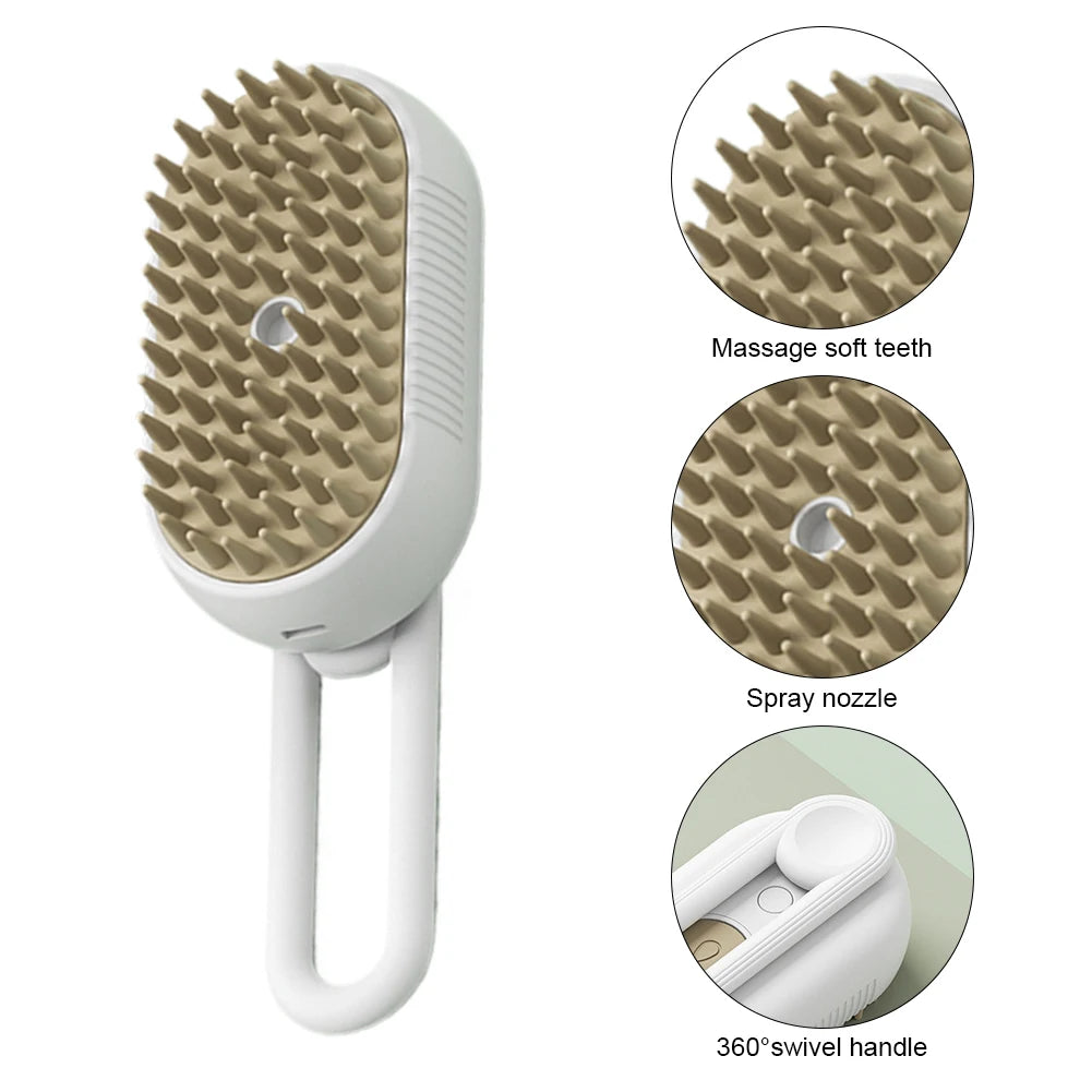 Cat Steam Brush Steamy Dog Brush 3 in 1 Electric