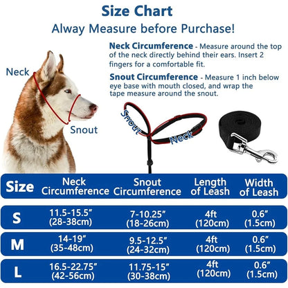 Head Halter Pulling Gentle Control Includes Leash