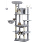 Multi-Level Plush Cat Condo with Scratching Posts