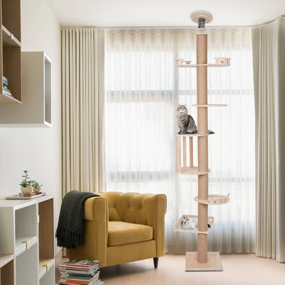 5 Layer Cat Climbing Frame Cat Tower Floor To Ceiling