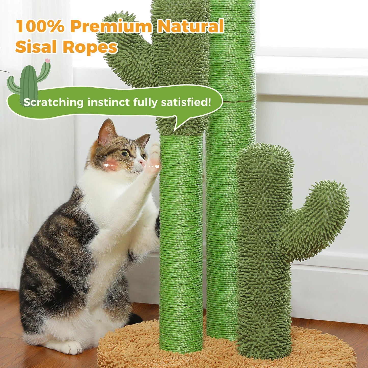 Cat Scratching Post with 3 Natural Scratching Poles