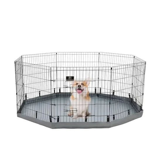 Metal Pet Playpen with Door and Bottom Pad