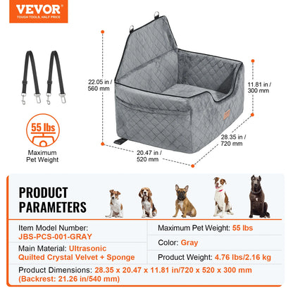 Dog Booster Seat for Car with A Storage Pocket