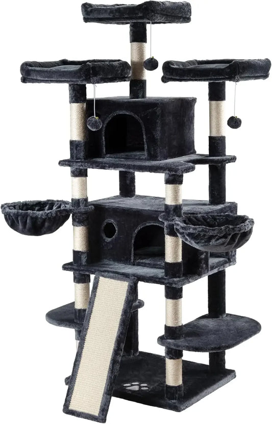68" Cat Tree/House and Towers for Big Feline