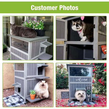 2 Story Cat Catio Enclosure Weatherproof