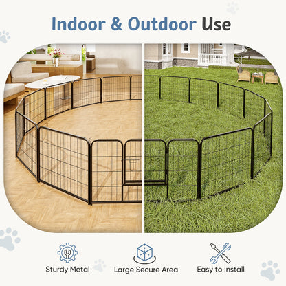 16 Panel Dog Playpen with Doors