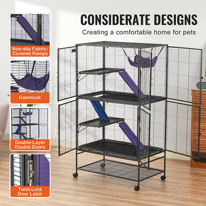 64.6" Rolling Large 4-Tier Critter Nation Cage