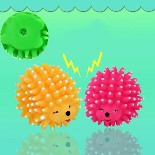 Rubber Hedgehog Soft Squeaky Ball Toy