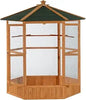 69" Large Wooden Hexagonal Bird Cage