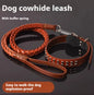 5-Foot Genuine Dog Leash with Cowhide Collar