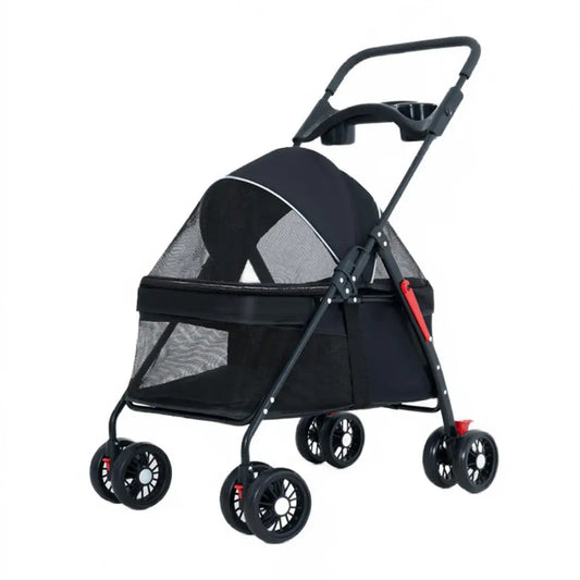 Outdoor Travel Pet Folding Cart with Cup Holder Carriers