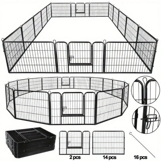 16 Panel Heavy Duty Metal Exercise Playpen