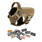 Tactical Dog Harness Collar Leash Bags Patches Set